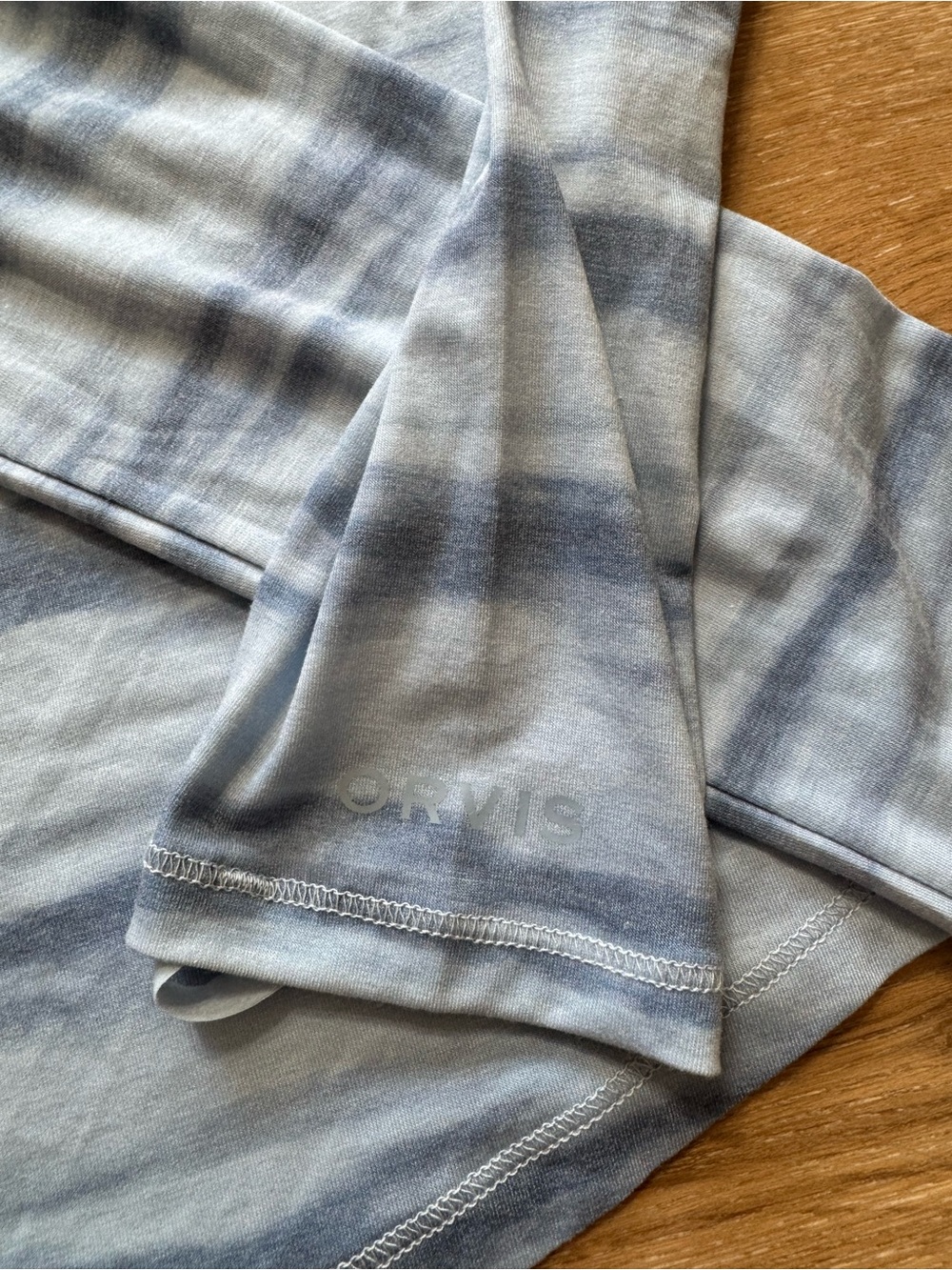Orvis Light Blue Striped Half-Zip Mock Neck Pullover - Picture 8 of 11